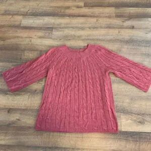 Avenue Cable Knit 3/4 Sleeve‎ Womens Pullover Sweater Size 18/20 Plus Size